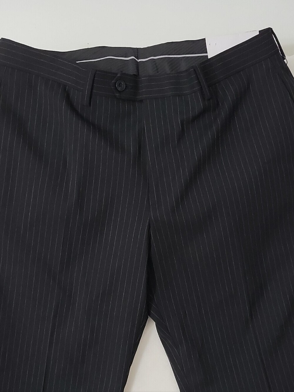 Michael Kors Men's Black Pinstripe Dress Pants 34W x 30L Flat Front - Picture 15 of 16